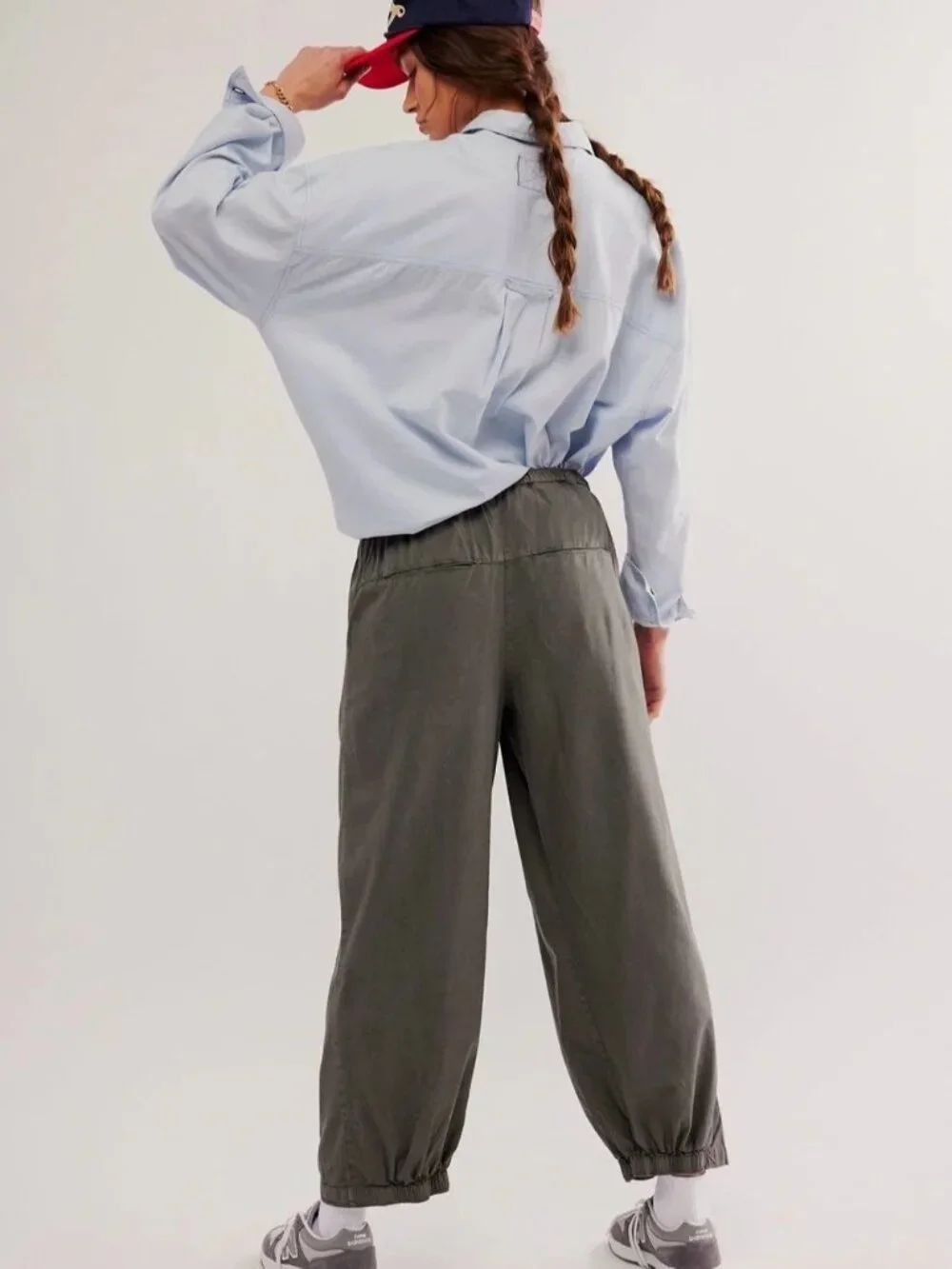 NWT Free People To The Sky Parachute Pants Dried Basil size- LARGE